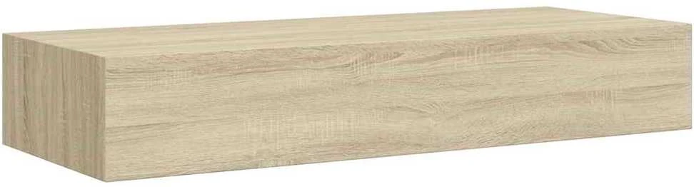 Sieninė lentyna su stalčiumi, ąžuolo, 60x23,5x10cm, MDF