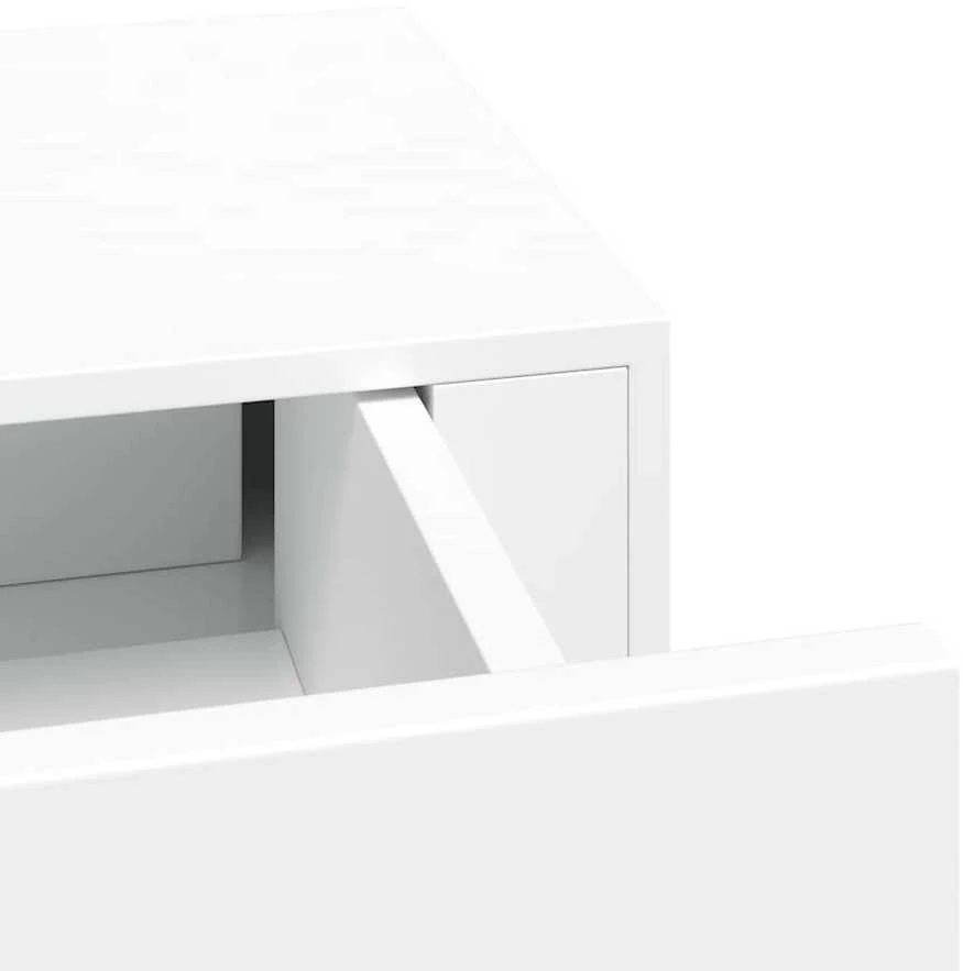 Sieninė lentyna su stalčiumi, balta, 40x23,5x10cm, MDF