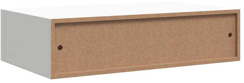 Sieninė lentyna su stalčiumi, balta, 40x23,5x10cm, MDF