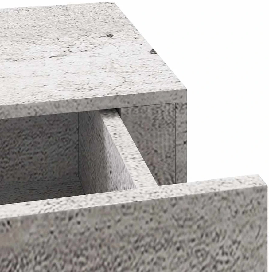 Sieninė lentyna su stalčiumi, betono pilka, 40x23,5x10cm, MDF