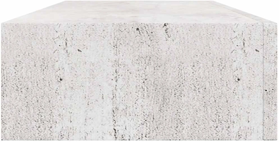 Sieninė lentyna su stalčiumi, betono pilka, 60x23,5x10cm, MDF