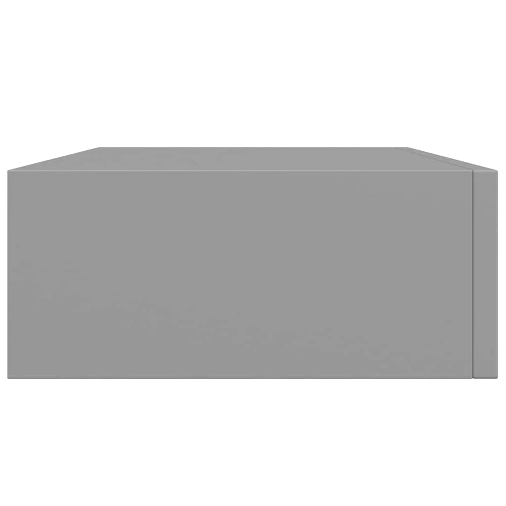 Sieninė lentyna su stalčiumi, pilka, 40x23,5x10cm, MDF