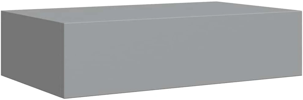 Sieninė lentyna su stalčiumi, pilka, 40x23,5x10cm, MDF
