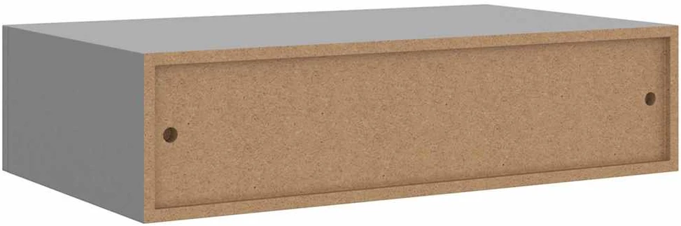 Sieninė lentyna su stalčiumi, pilka, 40x23,5x10cm, MDF