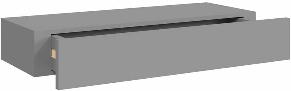 Sieninė lentyna su stalčiumi, pilka, 60x23,5x10cm, MDF