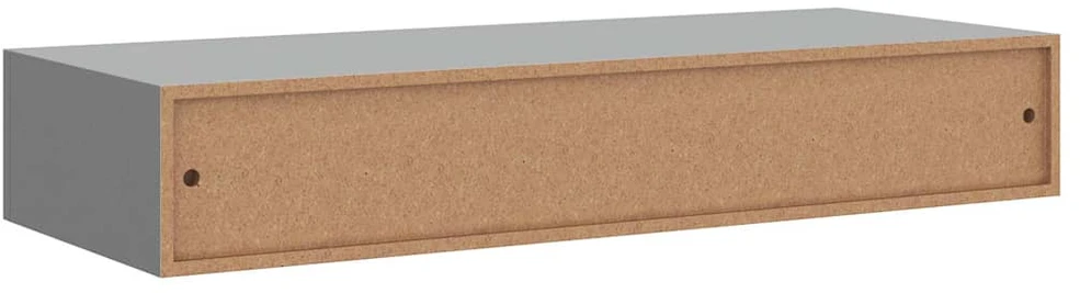 Sieninė lentyna su stalčiumi, pilka, 60x23,5x10cm, MDF