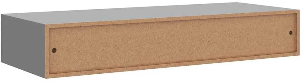 Sieninė lentyna su stalčiumi, pilka, 60x23,5x10cm, MDF