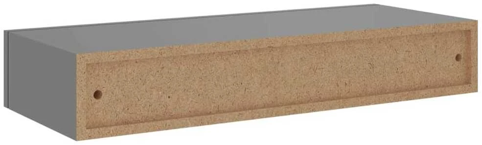 Sieninė lentyna su stalčiumi, pilka, 60x23,5x10cm, MDF