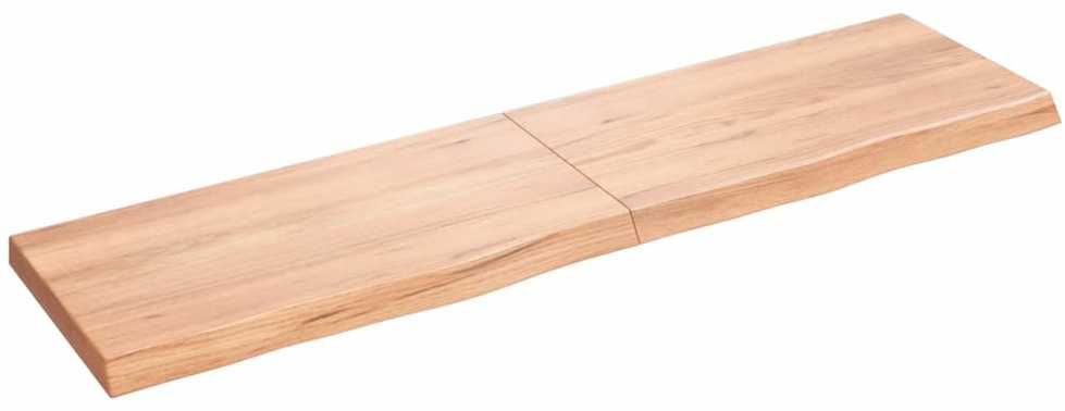 Sieninė lentyna, šviesiai ruda, 120x30x(2-4) cm, ąžuolo masyvas