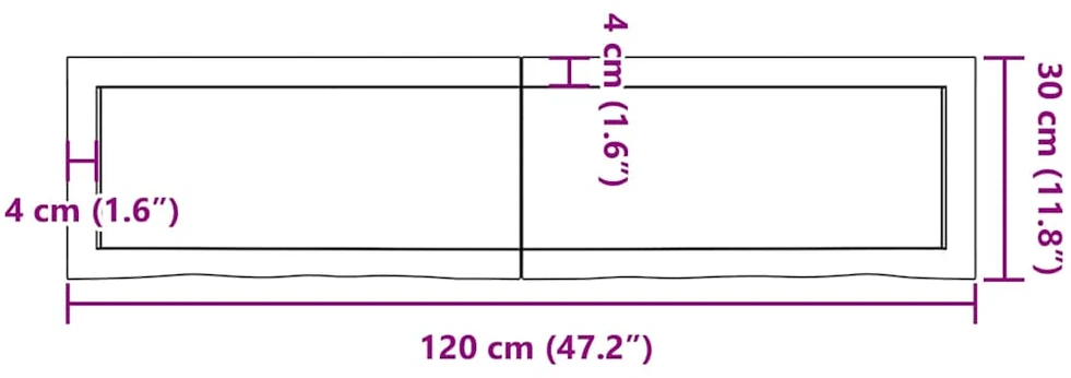 Sieninė lentyna, šviesiai ruda, 120x30x(2-4) cm, ąžuolo masyvas