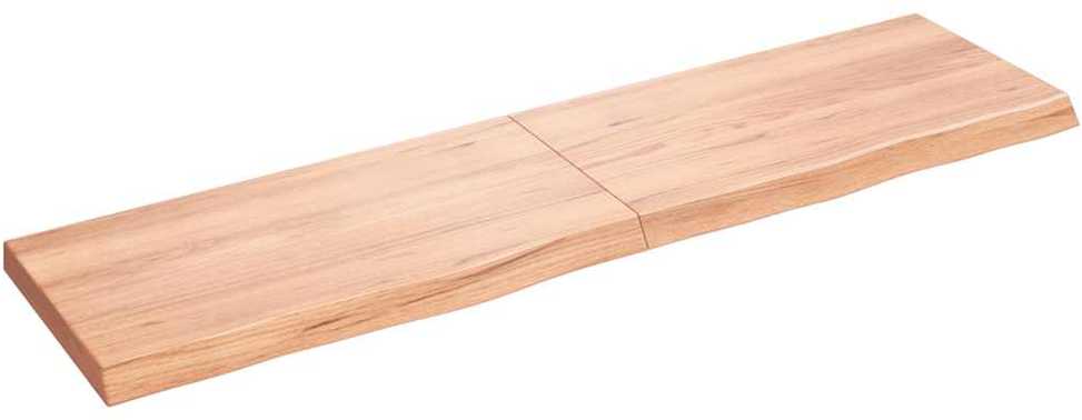 Sieninė lentyna, šviesiai ruda, 120x30x(2-4) cm, ąžuolo masyvas