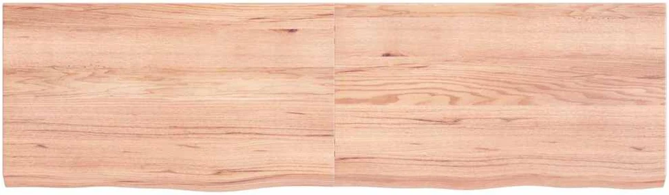 Sieninė lentyna, šviesiai ruda, 140x40x(2-4) cm, ąžuolo masyvas