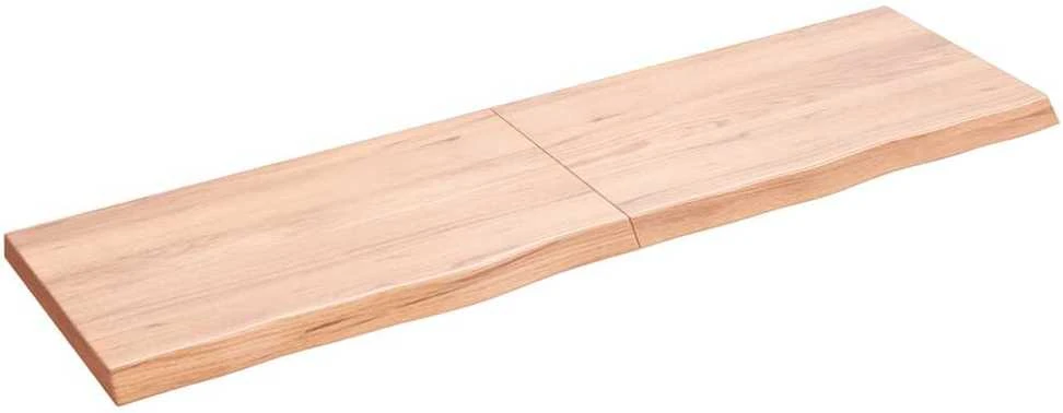 Sieninė lentyna, šviesiai ruda, 140x40x(2-4) cm, ąžuolo masyvas