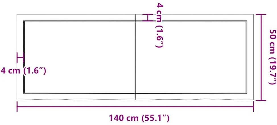 Sieninė lentyna, šviesiai ruda, 140x50x(2-4) cm, ąžuolo masyvas