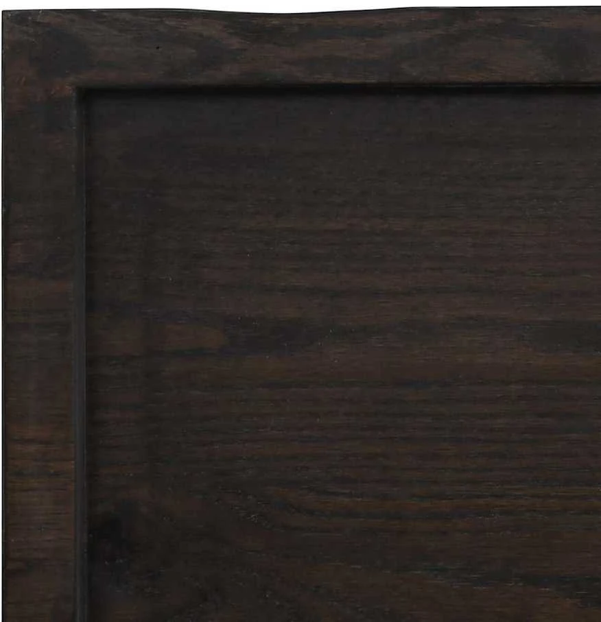 Sieninė lentyna, tamsiai ruda, 120x50x(2-4) cm, ąžuolo masyvas