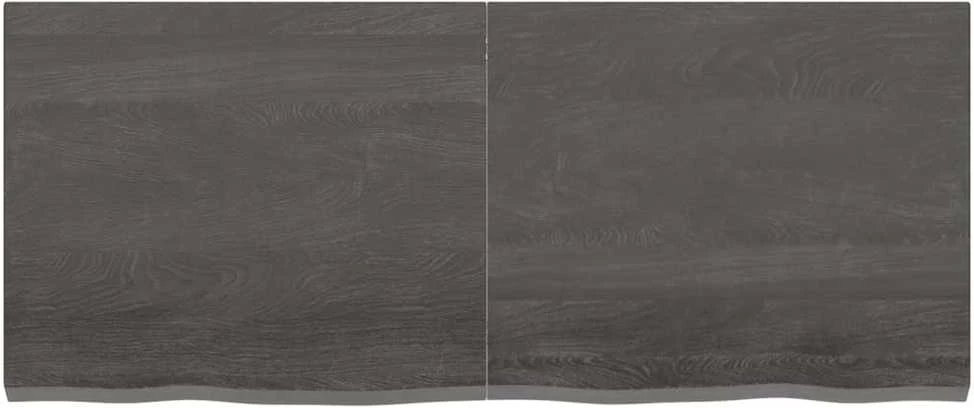 Sieninė lentyna, tamsiai ruda, 120x50x(2-4) cm, ąžuolo masyvas