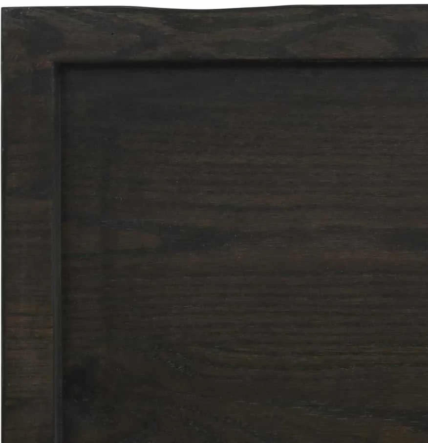 Sieninė lentyna, tamsiai ruda, 140x50x(2-4) cm, ąžuolo masyvas