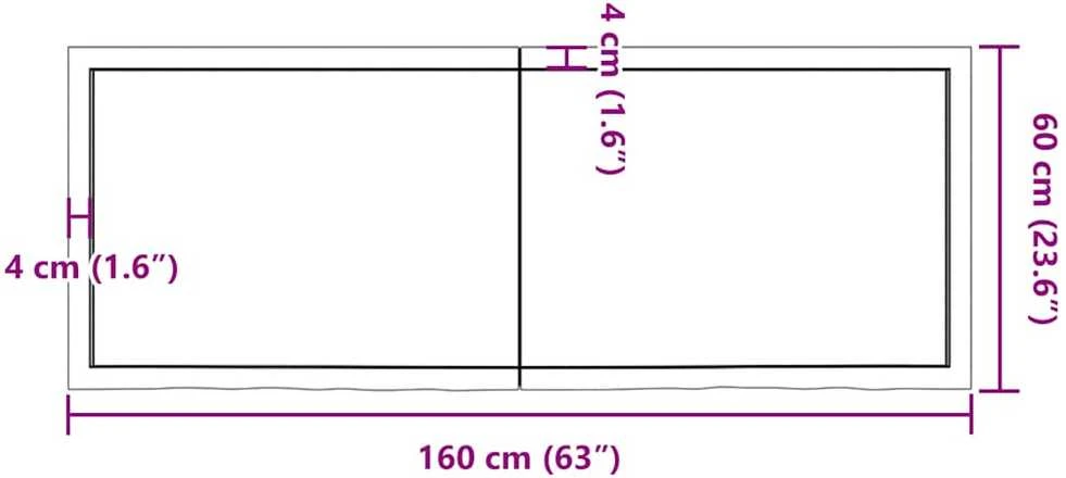Sieninė lentyna, tamsiai ruda, 160x60x(2-6) cm, ąžuolo masyvas