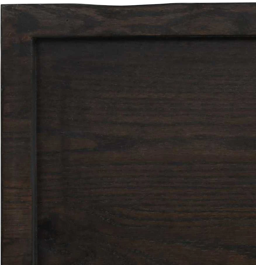 Sieninė lentyna, tamsiai ruda, 200x60x(2-4) cm, ąžuolo masyvas