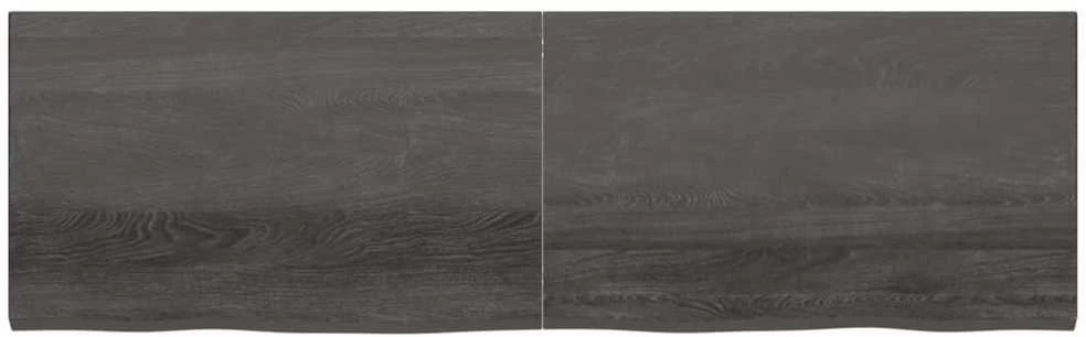 Sieninė lentyna, tamsiai ruda, 200x60x(2-4) cm, ąžuolo masyvas