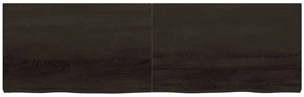 Sieninė lentyna, tamsiai ruda, 200x60x(2-6) cm, ąžuolo masyvas