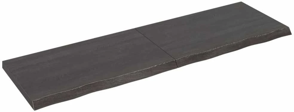 Sieninė lentyna, tamsiai ruda, 200x60x(2-6) cm, ąžuolo masyvas