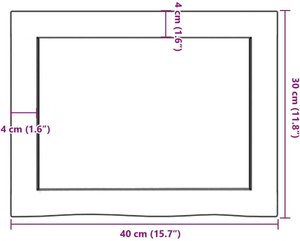 Sieninė lentyna, tamsiai ruda, 40x30x(2-4) cm, ąžuolo masyvas