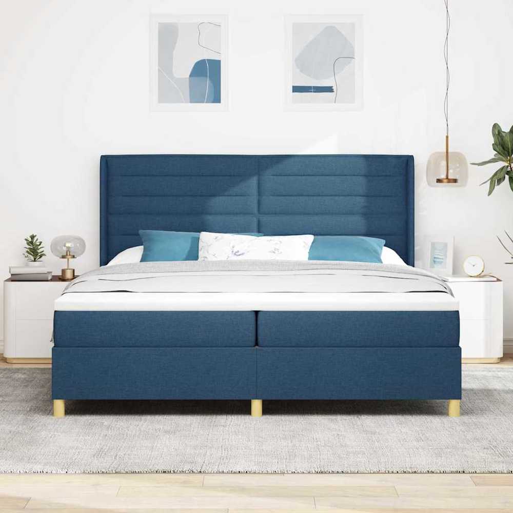 Kiemas lova su čiužiniu Mėlyna 200 x 200 cm audinys
