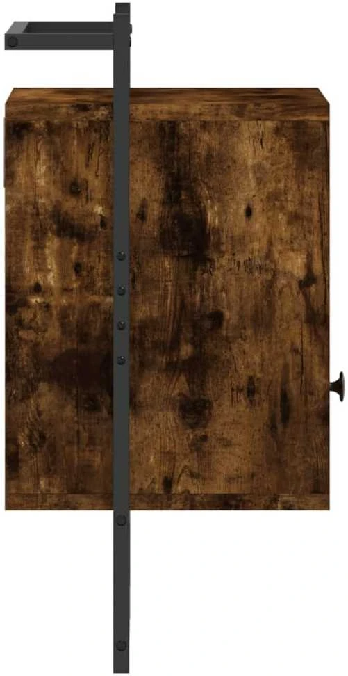 Sieninė naktinė spintelė, dūminė, 40x30x61cm, apdirbta mediena