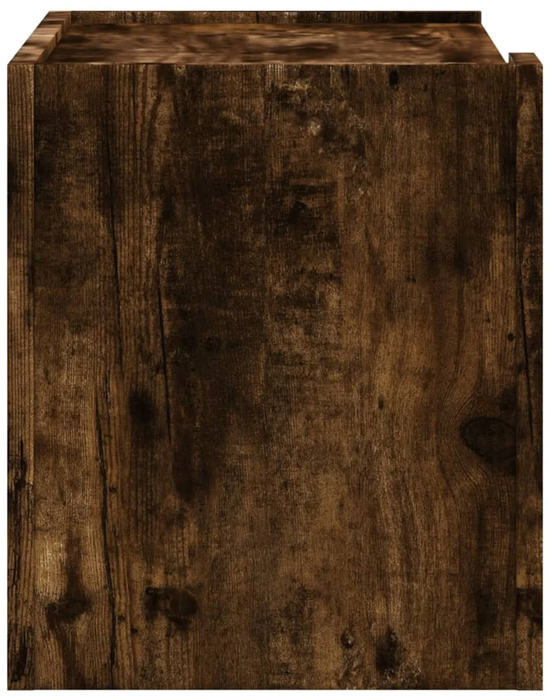 Sieninė naktinė spintelė, dūminio ąžuolo spalvos, 45x30x35cm