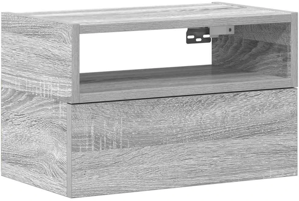 Sieninė naktinė spintelė, pilka, 45x26x28,5cm