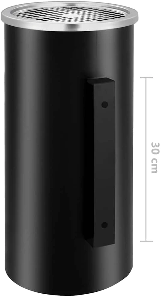 Sieninė šiukšliadėžė-peleninė, juodos spalvos, plienas, 26l