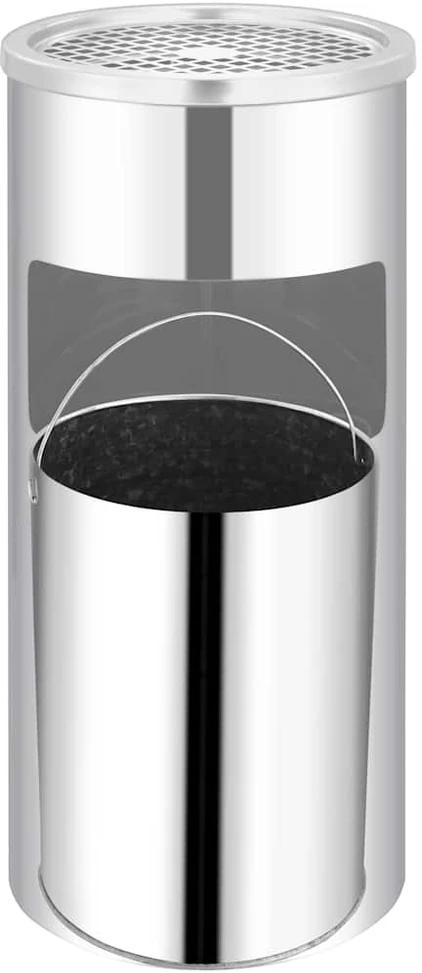 Sieninė šiukšliadėžė-peleninė, nerūdijantis plienas, 26l