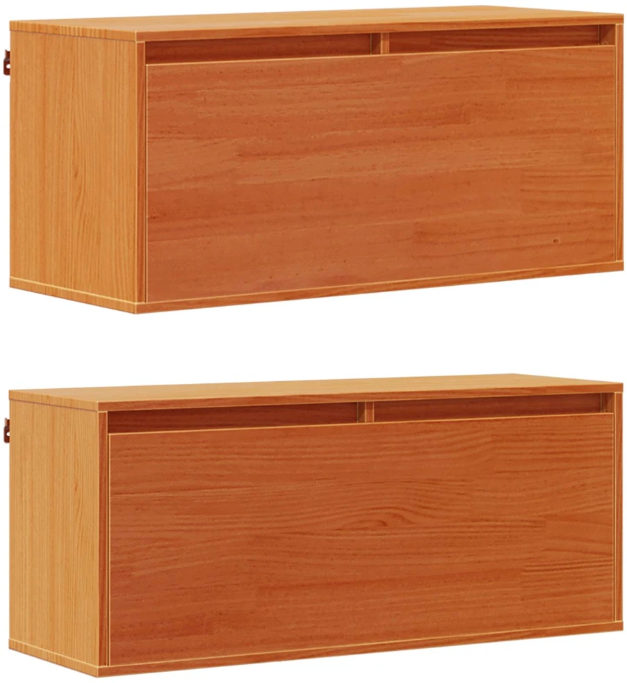 Sieninė spintelė 2 vnt. Vaško ruda 80 x 30 x 35 cm