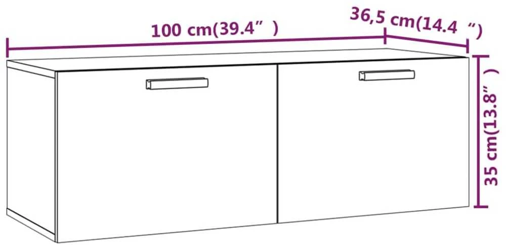 Sieninė spintelė, ąžuolo, 100x36,5x35cm, apdirbta mediena