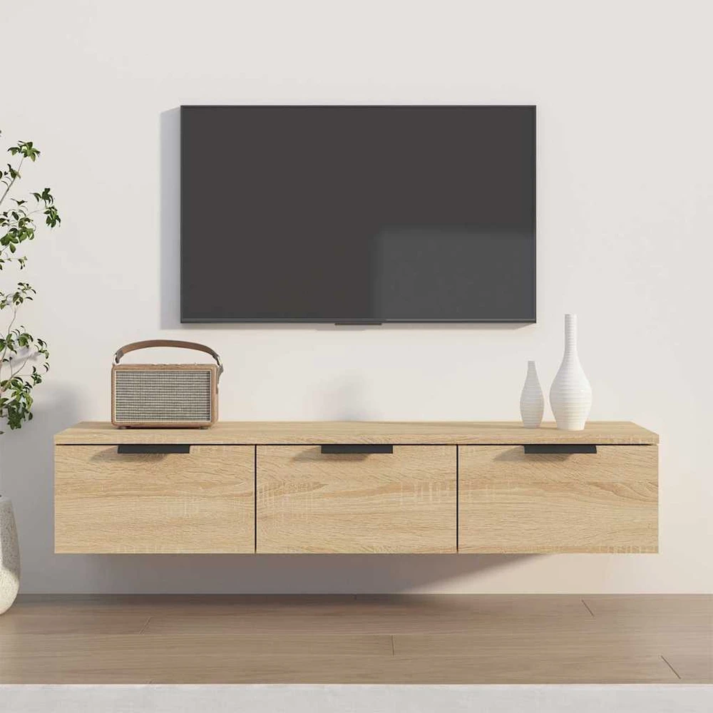 TV staliukas Sieninė spintelė, ąžuolo, 102x30x20cm, apdirbta mediena