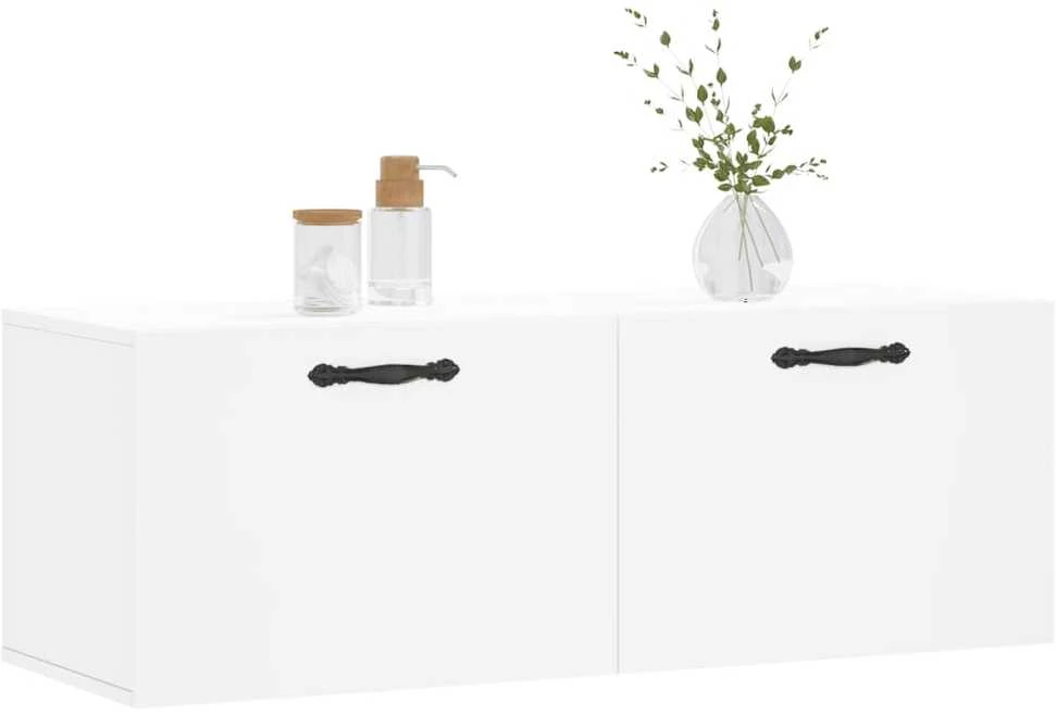 Sieninė spintelė, balta, 100x36,5x35cm, apdirbta mediena