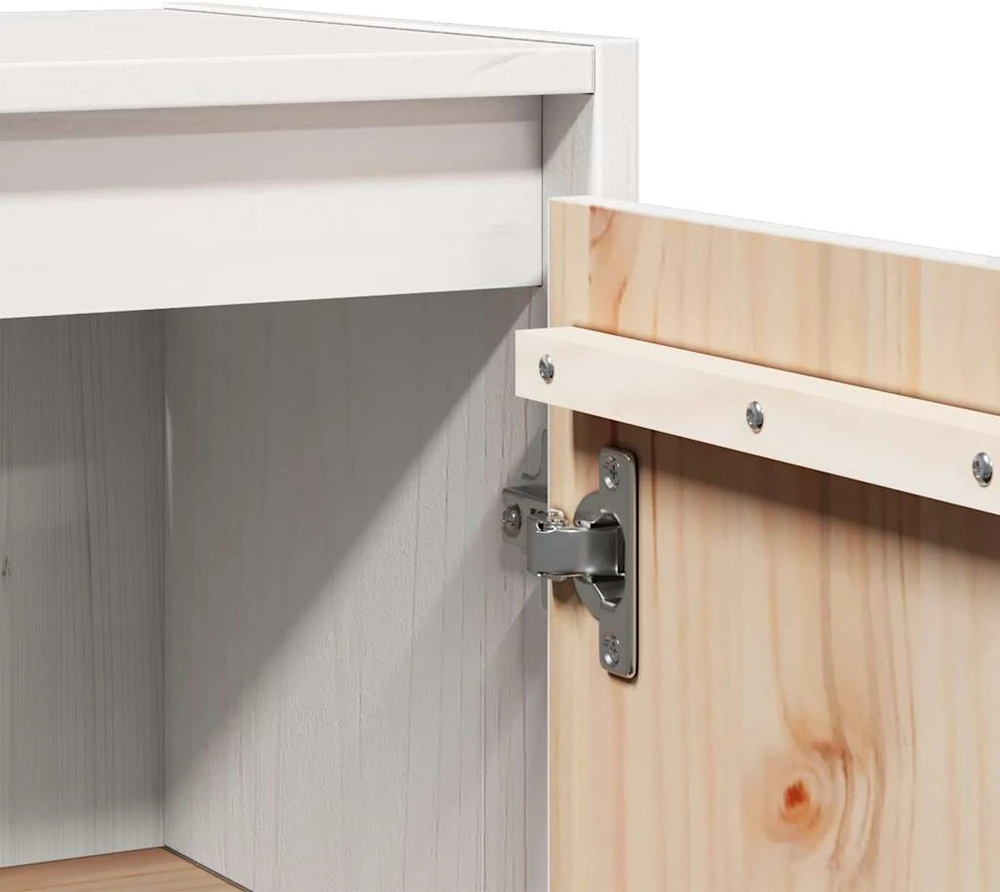 Sieninė spintelė, balta, 30x30x60cm, pušies medienos masyvas