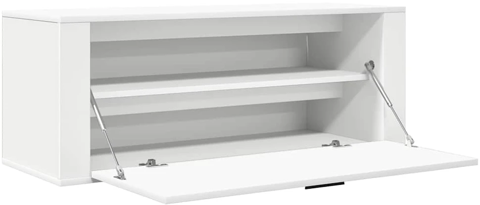 Sieninė spintelė batams, balta, 100x35x38cm, apdirbta mediena