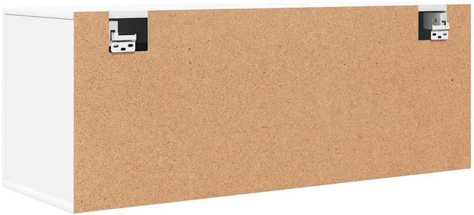 Sieninė spintelė batams, balta, 100x35x38cm, apdirbta mediena