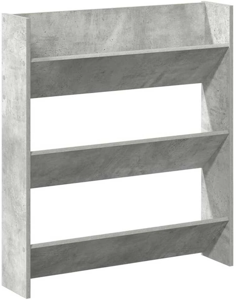 Sieninė spintelė batams, betono pilkos spalvos, 80x18x90cm, MDP
