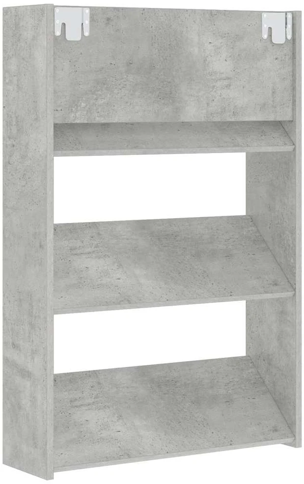 Sieninė spintelė batams, betono pilkos spalvos, 60x18x90cm, MDP