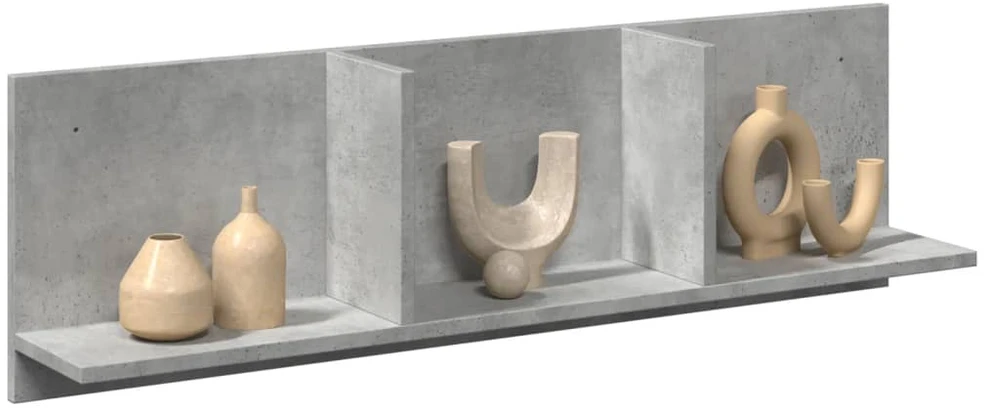 Sieninė spintelė, betono, 100x16,5x30cm, apdirbta mediena