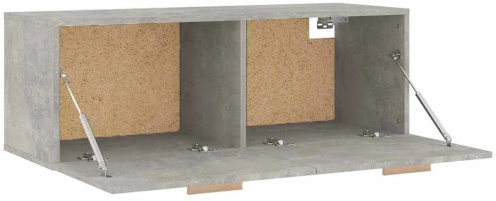 Sieninė spintelė, betono pilka, 100x36,5x35cm, apdirbta mediena