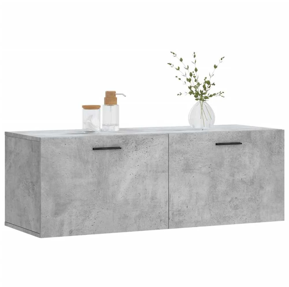 Sieninė spintelė, betono pilka, 100x36,5x35cm, apdirbta mediena