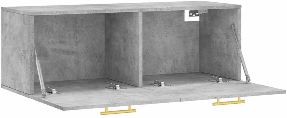Sieninė spintelė, betono pilka, 100x36,5x35cm, apdirbta mediena
