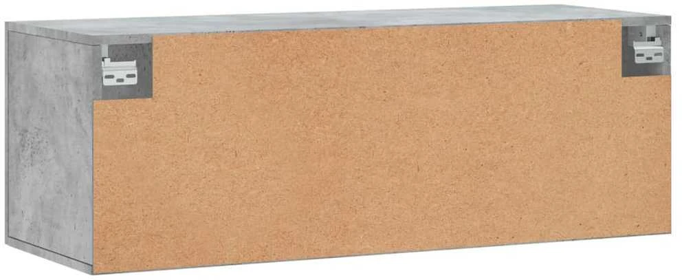 Sieninė spintelė, betono pilka, 100x36,5x35cm, apdirbta mediena