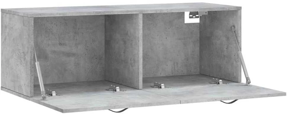 Sieninė spintelė, betono pilka, 100x36,5x35cm, apdirbta mediena