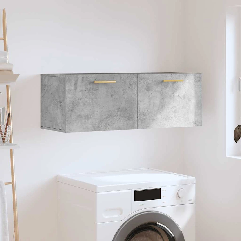 Sieninė spintelė, betono pilka, 100x36,5x35cm, apdirbta mediena