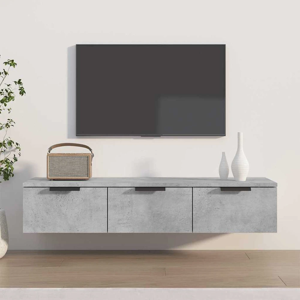 TV staliukas Sieninė spintelė, betono pilka, 102x30x20cm, apdirbta mediena